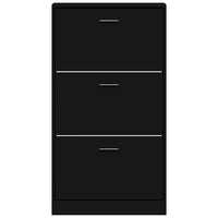 Scarpiera Nera 59x17x108 cm in Legno Multistrato 342528