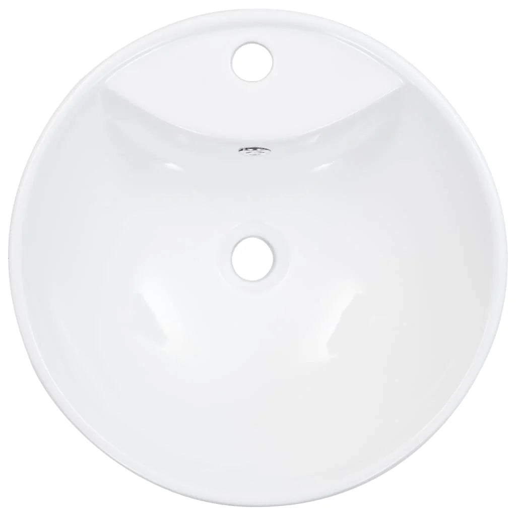 Lavabo da bagno con troppopieno diametro 46,5 cm ceramica bianca 02_0002612