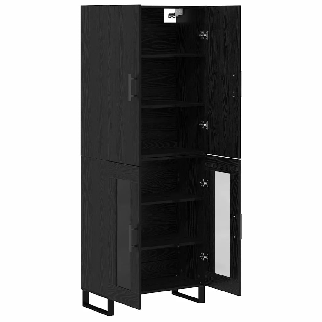 Credenza 2 pcs Rovere Nero 69,5 x 34 x 180 cm