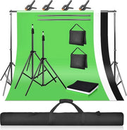 Sistema di sfondo trasportabile per la fotografia – 2x3m con 3 materiali di sfondo e borsa portatile