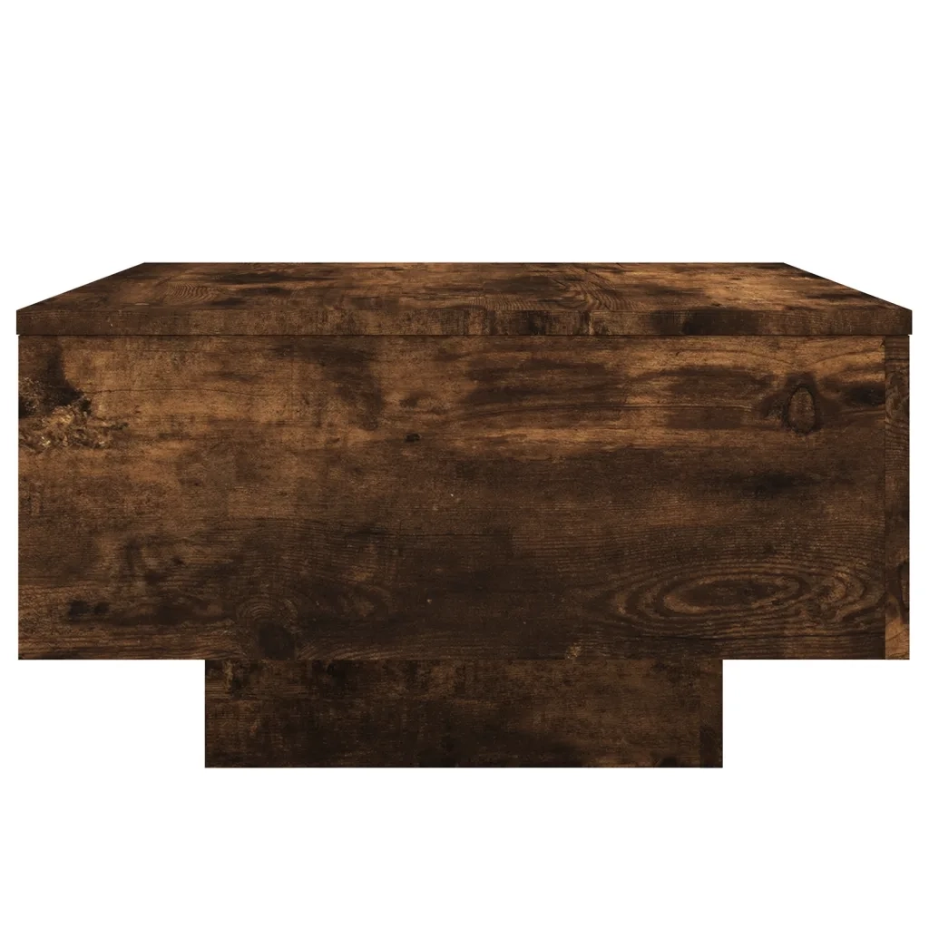Tavolino da salotto | Tavolino da caff¨¨ | Tavolino da Soggiorno con Luci LED Rovere Fumo 55x55x31 cm