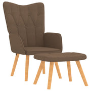 Poltrona Relax con Poggiapiedi Marrone in Tessuto cod mxl 19553