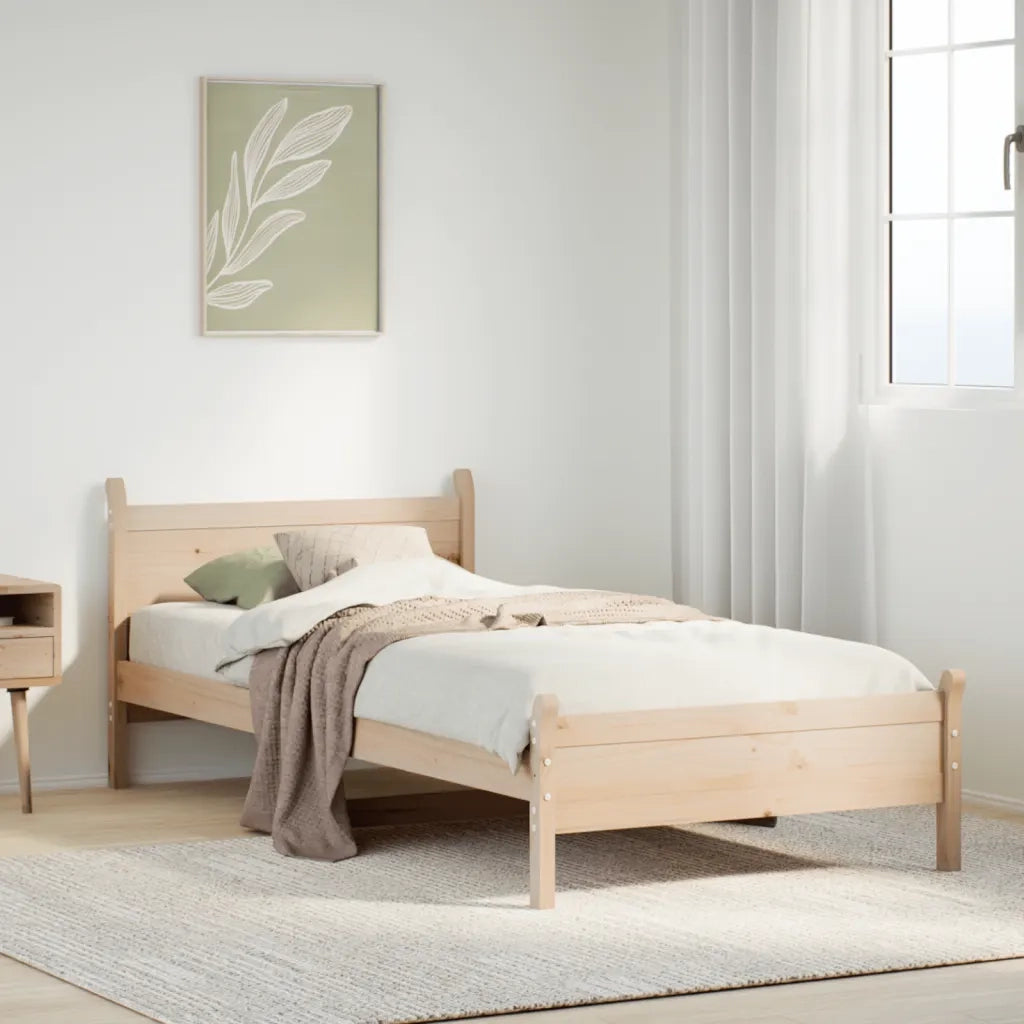 Letto senza Materasso 75x190 cm in Legno Massello Pino 855615