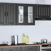 vidaXL Pensile da Cucina con Porta in Vetro Porto Nero