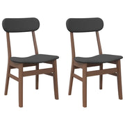 Sedie da Pranzo con Cuscini 2 pz | Sedie da cucina Marrone Legno Massello di Hevea