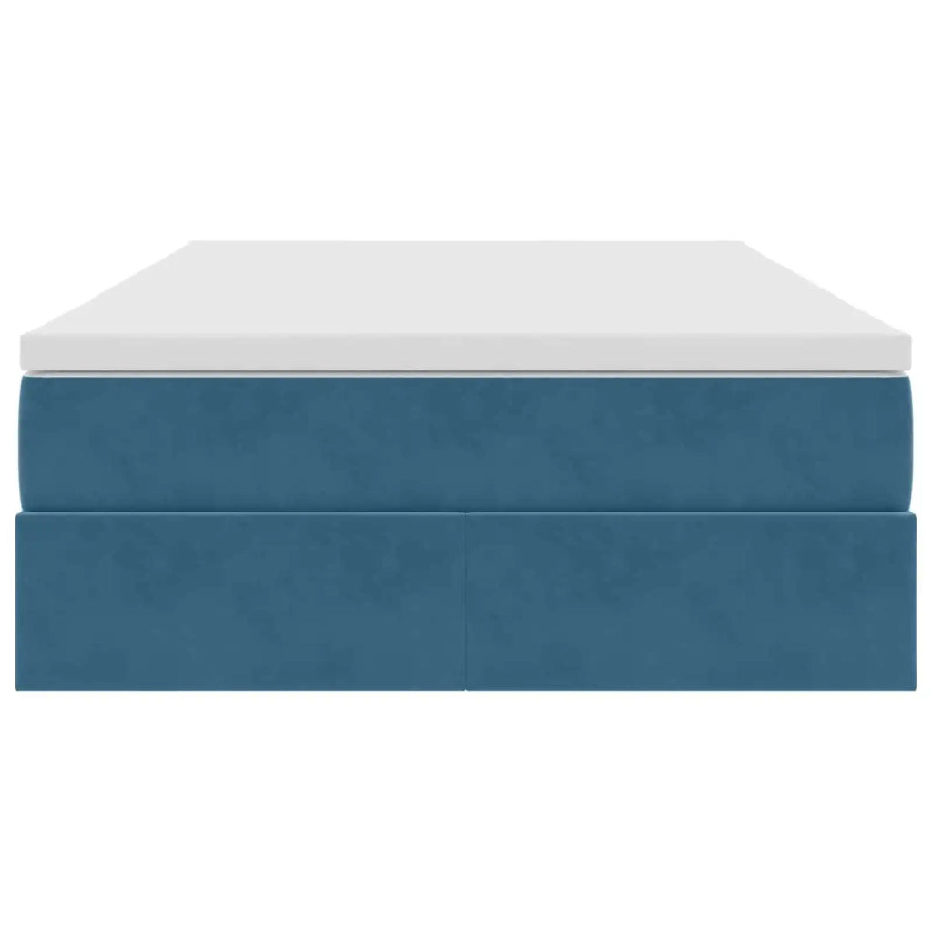 Letto con contenitore e materasso Blu 120 x 190 cm Velluto