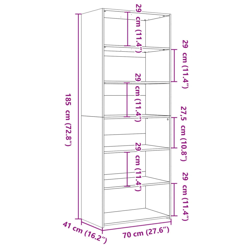 Credenza cassettiera cassettiera mobile contenitore organizer cucina soggiorno soggiorno alto 70 x 41 x 185 cm derivati ​​del legno marrone 02_0033555