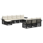 Set Divano da Giardino 10 pcs Nero polyrattan 3434962