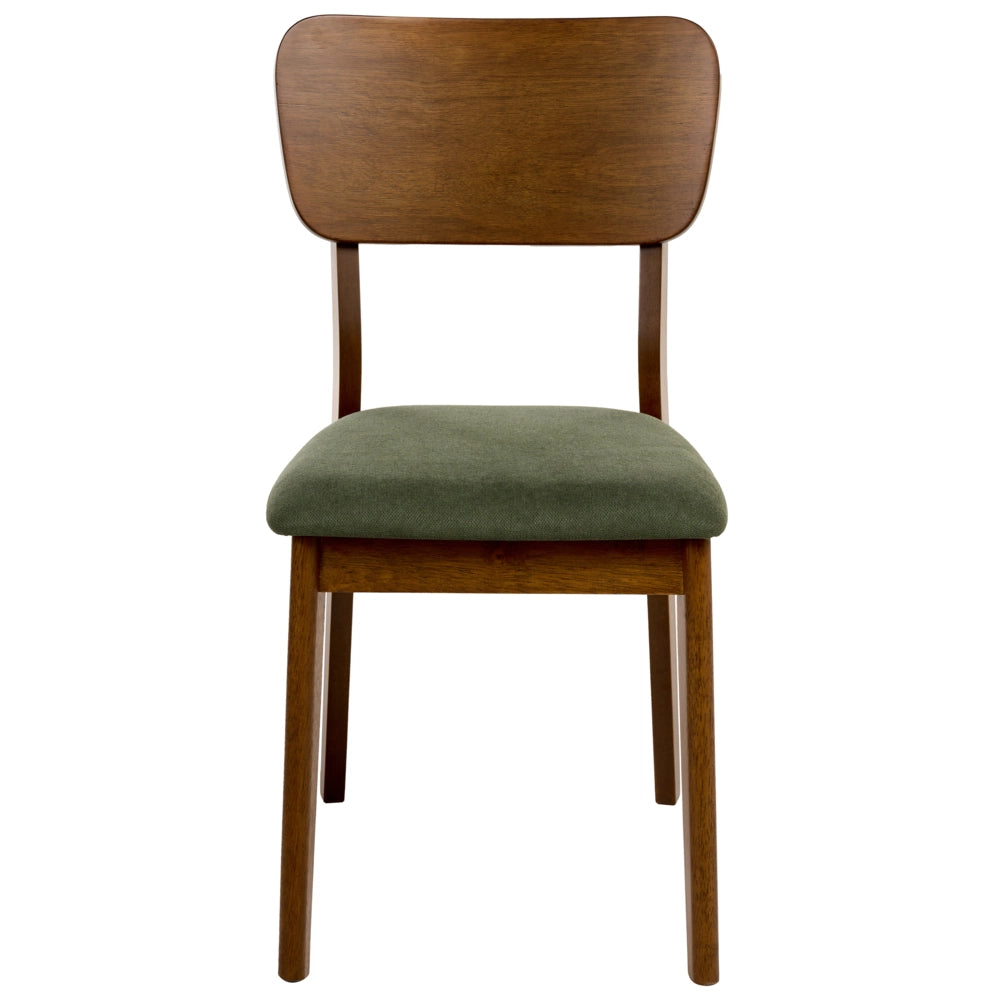Set di 2 sedie da pranzo Sedute e schienali in poliestere imbottiti in gomma con struttura in legno Stile retrò Sala da pranzo Marrone chiaro