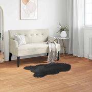 Tappeto in finta TAFALLA Nero 50 x 80 cm Poliestere 42021584