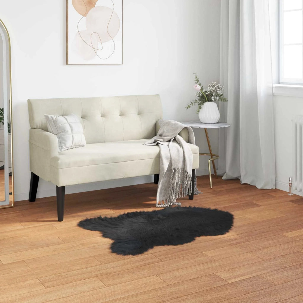 Tappeto in finta TAFALLA Nero 50 x 80 cm Poliestere 42021584