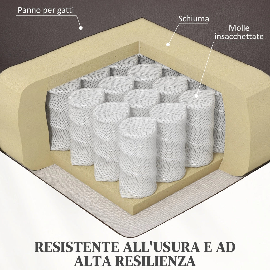 Poltrona Alzapersona Reclinabile 1 Motore con 8 Punti Massaggio 67x89x102 cm Riscaldamento e 2 Telecomandi Marrone