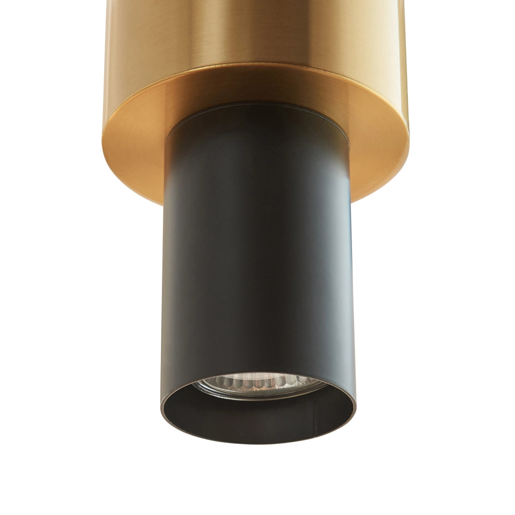 Lampada a Sospensione Lulled in Metallo con 1 Paralume - Nero / Oro lux.pro
