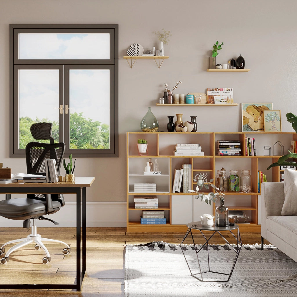 Tavolino Geometrico di Design in Acciaio Nero 54x54x44 cm