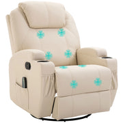 Poltrona Relax Reclinabile Massaggiante Elettrica con Poggiapiedi e Vibrazione ¨C Xylo ¨C Tessuto Crema