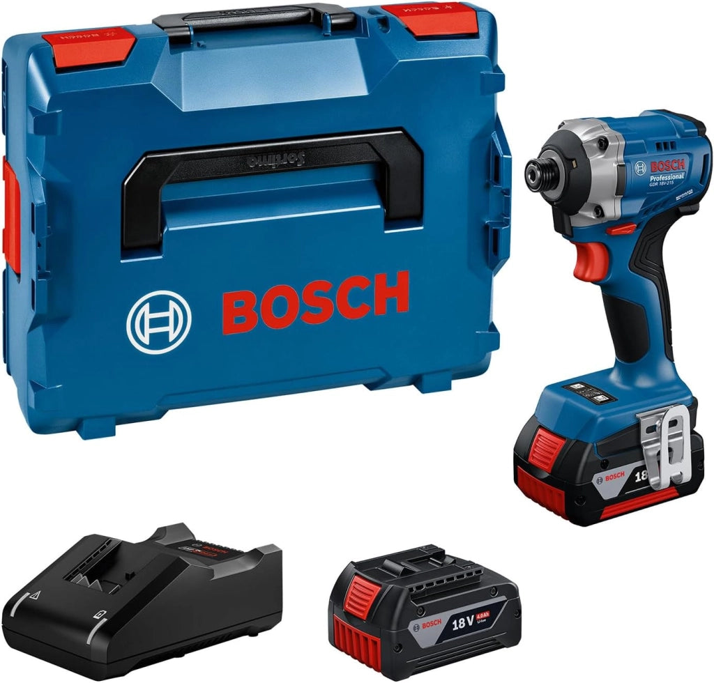 Bosch Professional 18V System Avvitatore con percussione a batteria GDR 18V-215 (incl. 2 batterie GBA 18V 2.0Ah, caricabatteria GAL 18V-20, MPP Case)