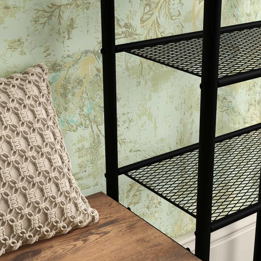 Appendiabiti con Scarpiera e Ripiani ¨C Zephmum ¨C Marrone 92.5x28.2x182 cm