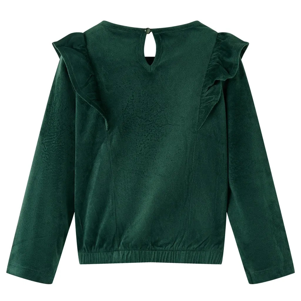 Camicetta da Bambina con Volant Verde Scuro 116cod mxl 117306