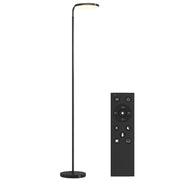 Lampada da terra a LED con telecomando magnetico, regolabile in modo flessibile, orientabile, in metallo, nera