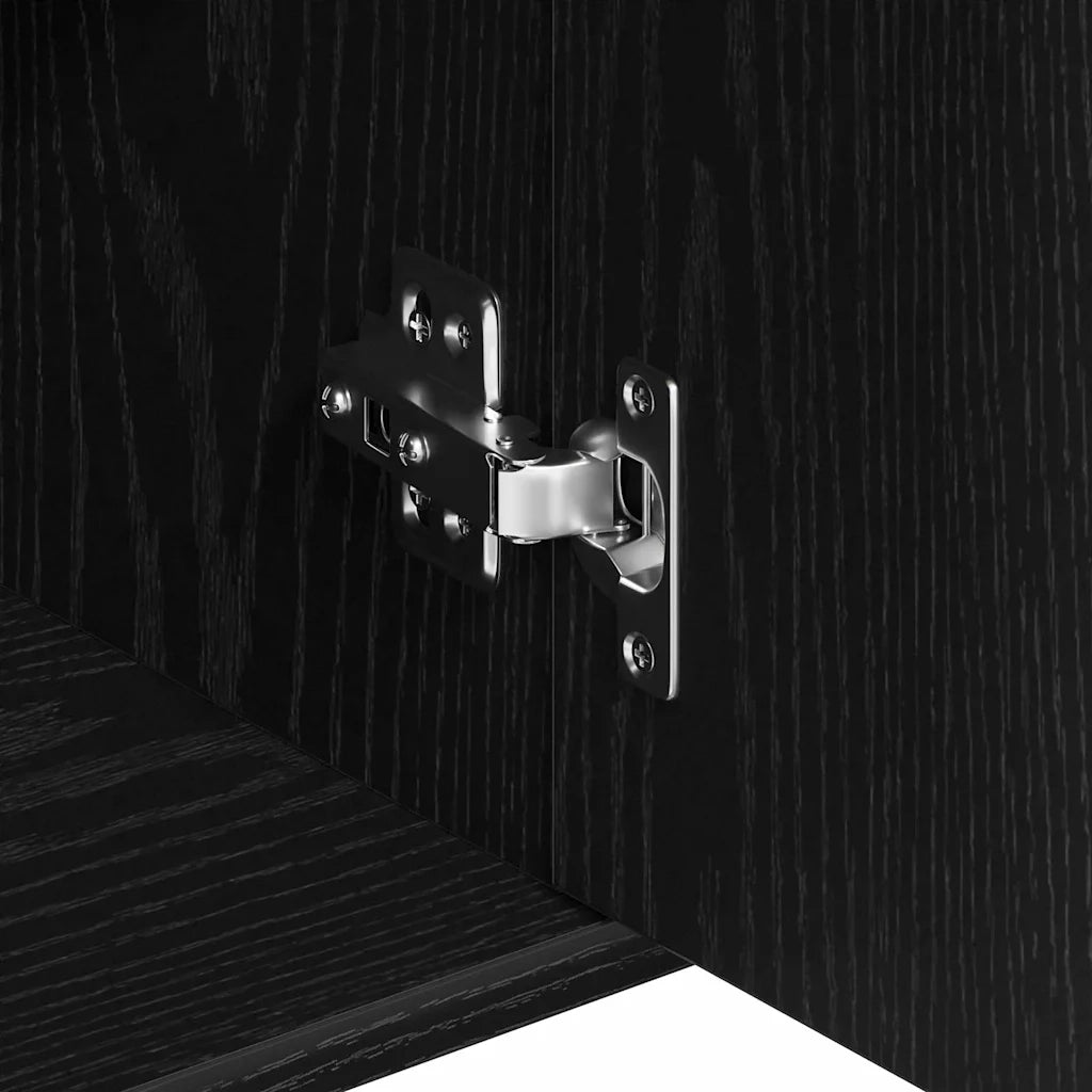 Credenza Rovere Nero 88x30x70 cm in Legno Multistrato 862445