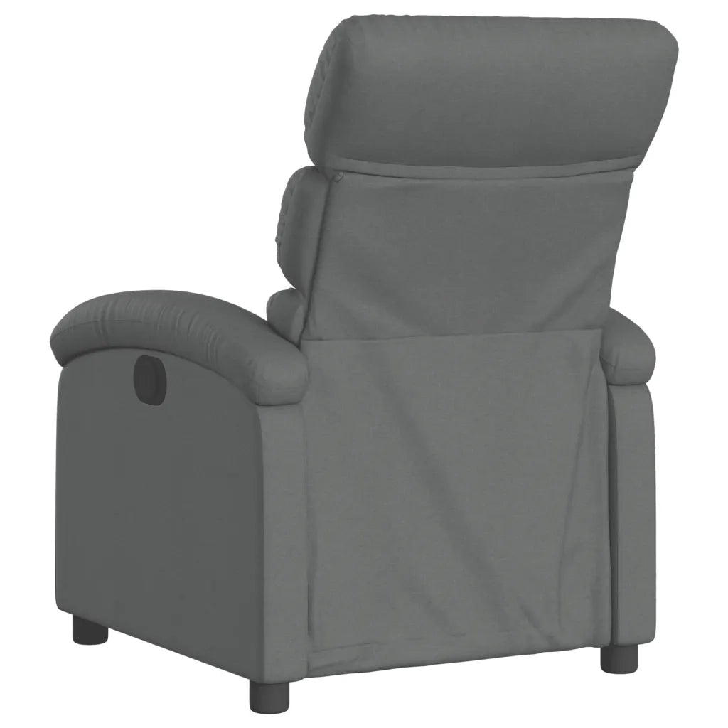 Poltrona | Sedia Relax Elettrica Reclinabile Grigio Scuro in Tessuto