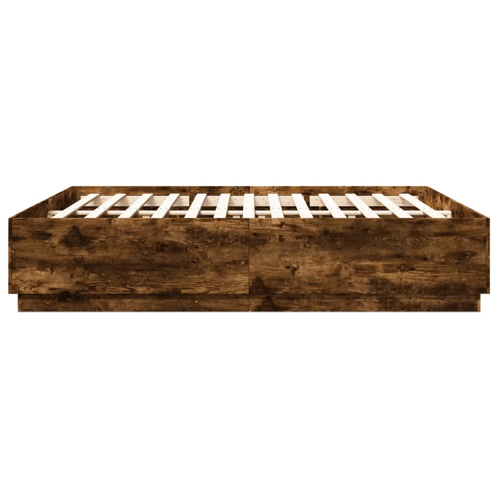 Giroletto con Luci LED Rovere Fumo 200x200 cm Legno Multistrato 3209587