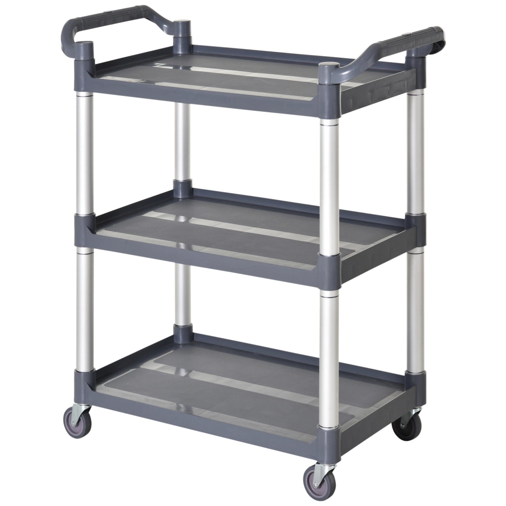 Carrello Portaoggetti 3 Livelli ¨C zephmum ¨C Grigio 88x44x93 cm
