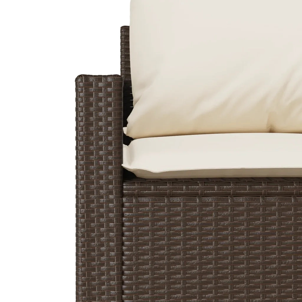 Set Divano da Giardino 4 pz con Cuscini Marrone in Polyrattan 366360