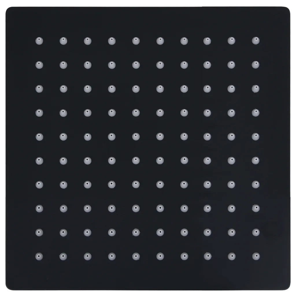 Testa Doccia a Pioggia in Acciaio Inoxe 20x20 cm Quadrata Nera 147695