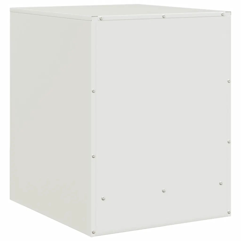 Comodini 2 pz-Set di 2 Tavolino da notte Bianchi 34,5x39x44 cm in Acciaio 503940