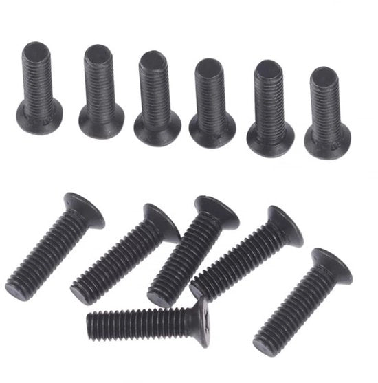 Set di viti a filo a dente M5/M6 - Metalliche - 6 pezzi - Viti destre - Per adattatori per testa di trapano - 22 mm