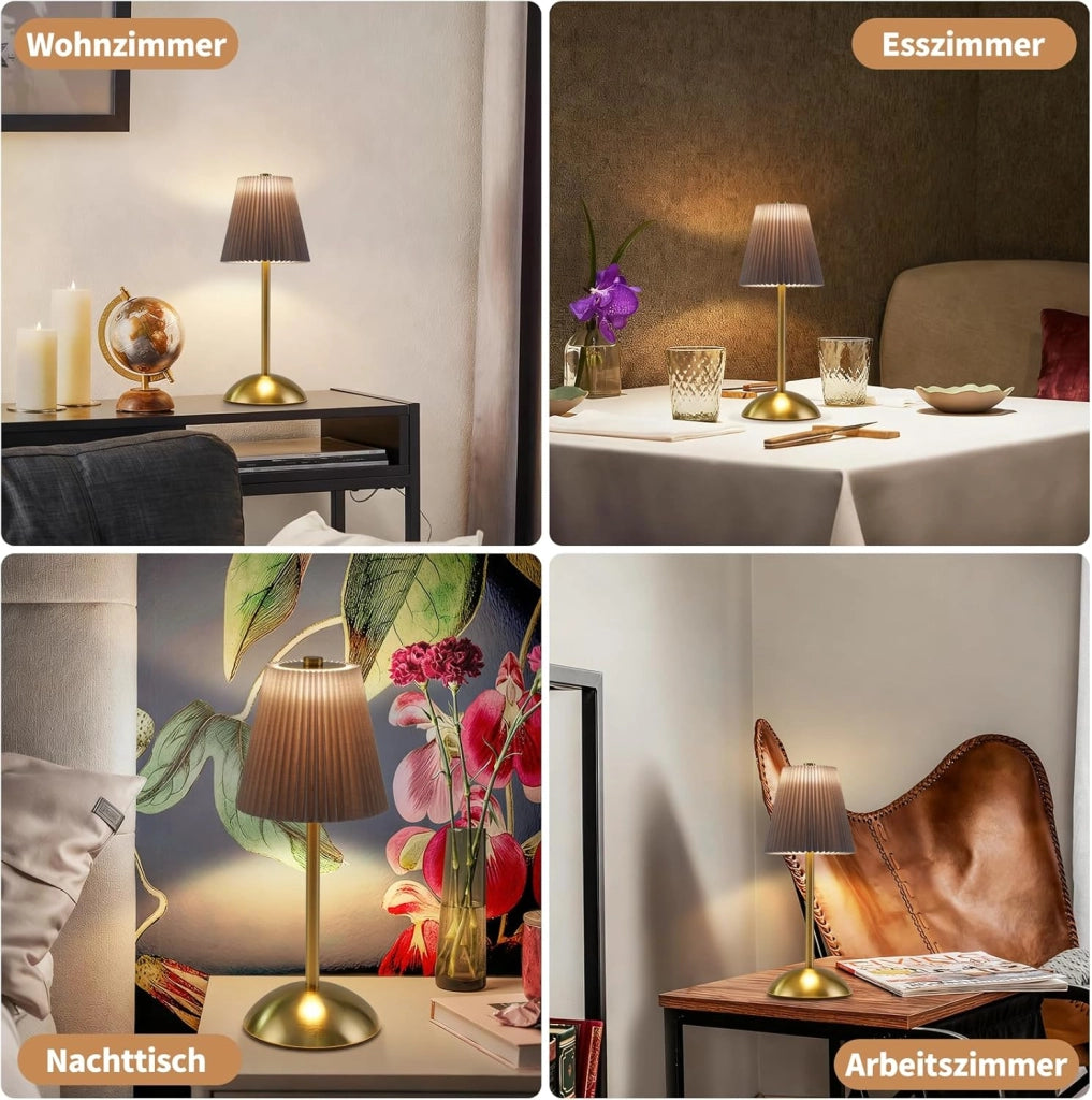 ZMH Lampada da tavolo LED set 2 pezzi verde wireless USB 3 temperature colore per camera letto soggiorno