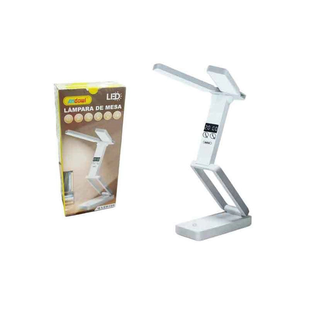 Trade Shop - Lampada Da Scrivania A Led Ricaricabile Usb Pieghevole Portatile Con Display Q-led169 -