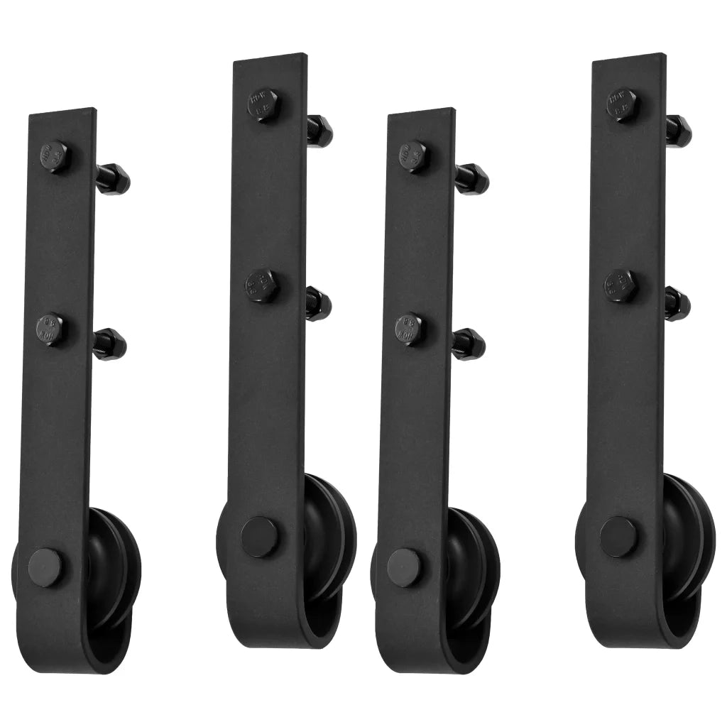Kit di Binari per Porte Scorrevoli 2 pz 200 cm Acciaio Nero 3059845