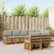Set divani con cuscino 8 pcs Grigio Naturale e Chiaro