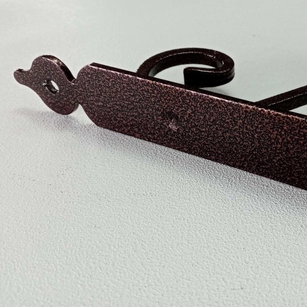 Reggimensola ramata da 175x230mm staffa rustica anticata con saetta di rinforzo