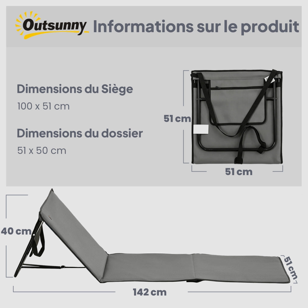 Set di 2 sedie da giardino reclinabili con cuscini ¨C zephmum ¨C grigio polipropilene acciaio