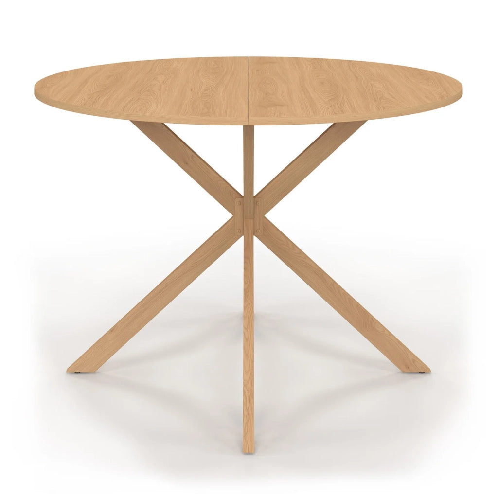IDMarket - ALIX Tavolo da pranzo rotondo per 6 persone con gamba a ragno effetto faggio 110 cm