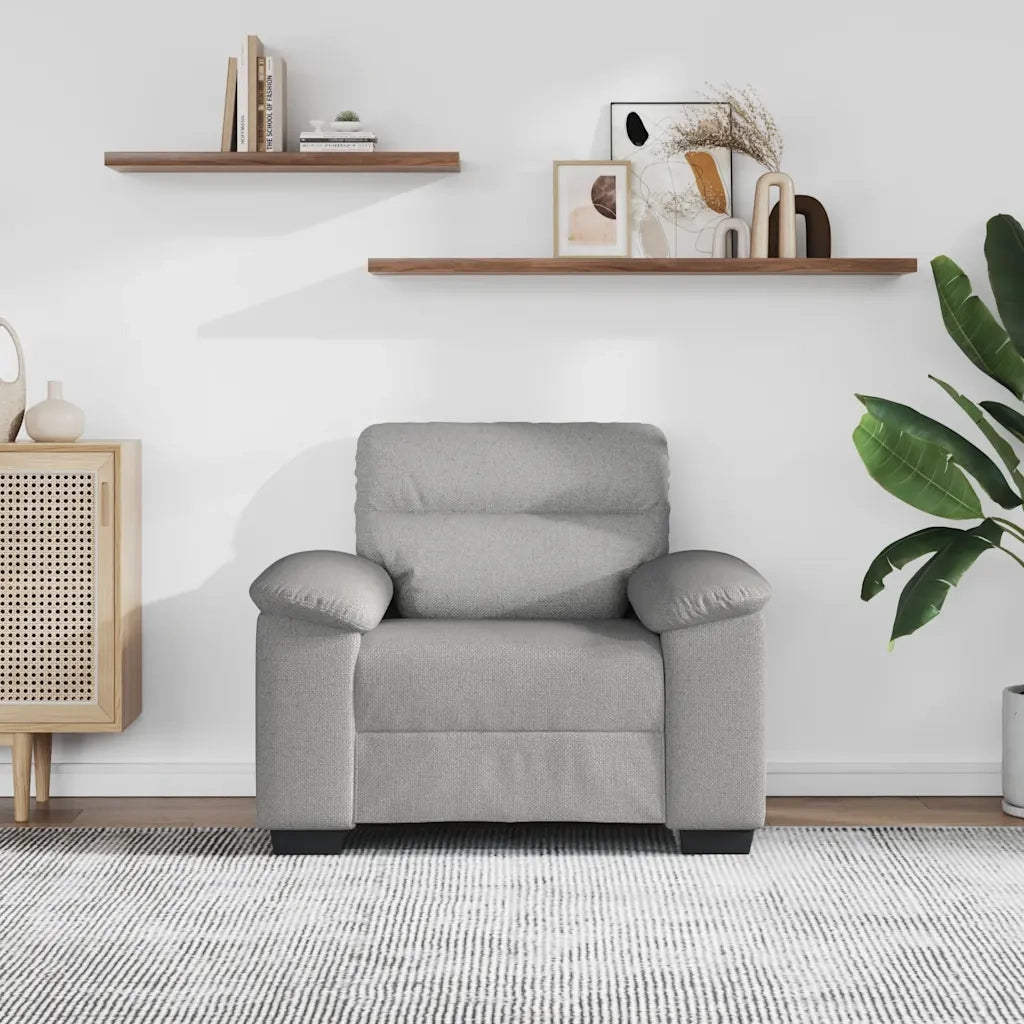 vidaXL Divano Sedia Grigio Nuvola 55 cm in Tessuto