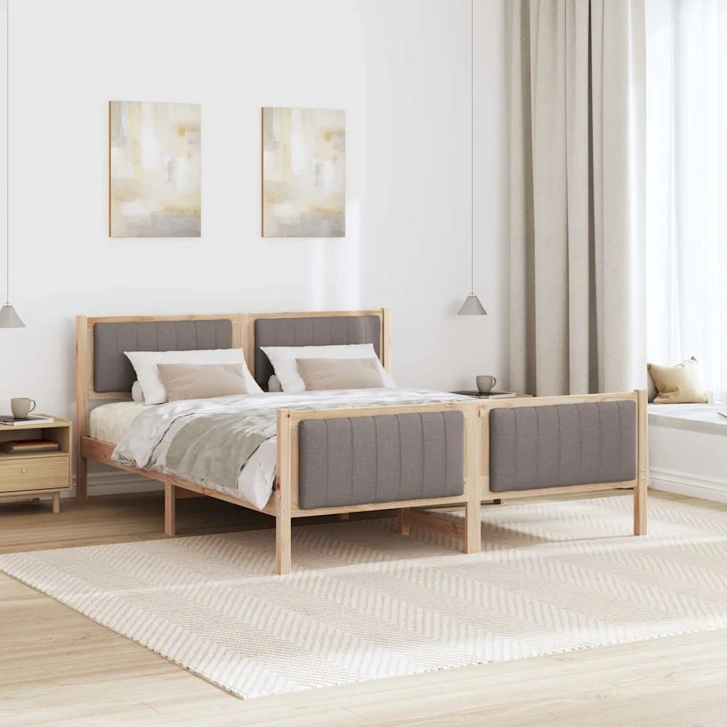 Struttura del Letto con testiera Marrone e taupe 150 x 200 cm 3394316