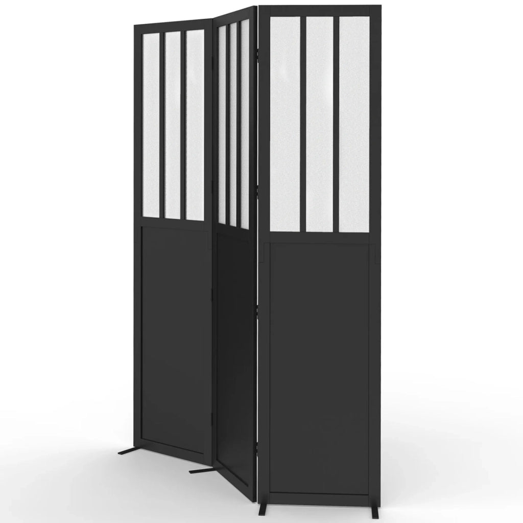 IDMarket - Schermo interno con vetro officina nero e lastre opache