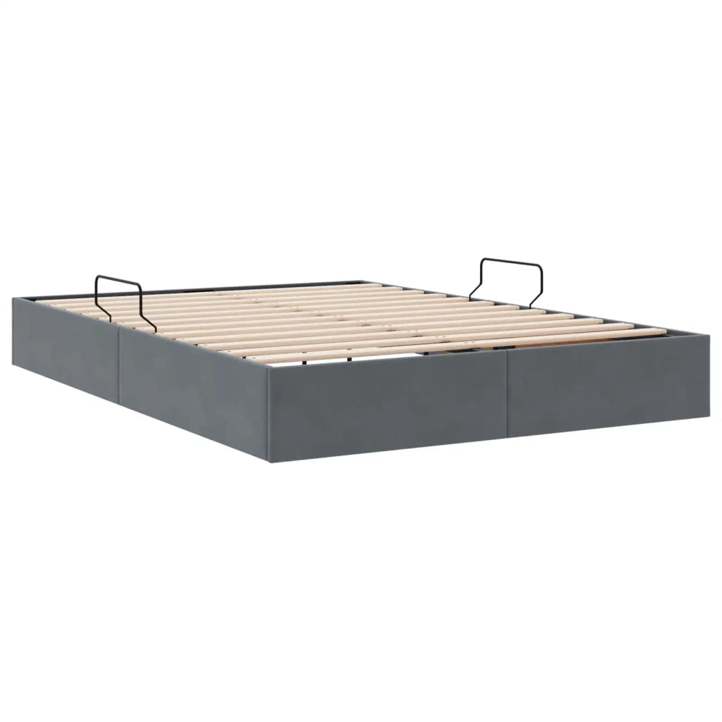 Letto ottomano Grigio Scuro 140 x 200 cm Velluto 3442887