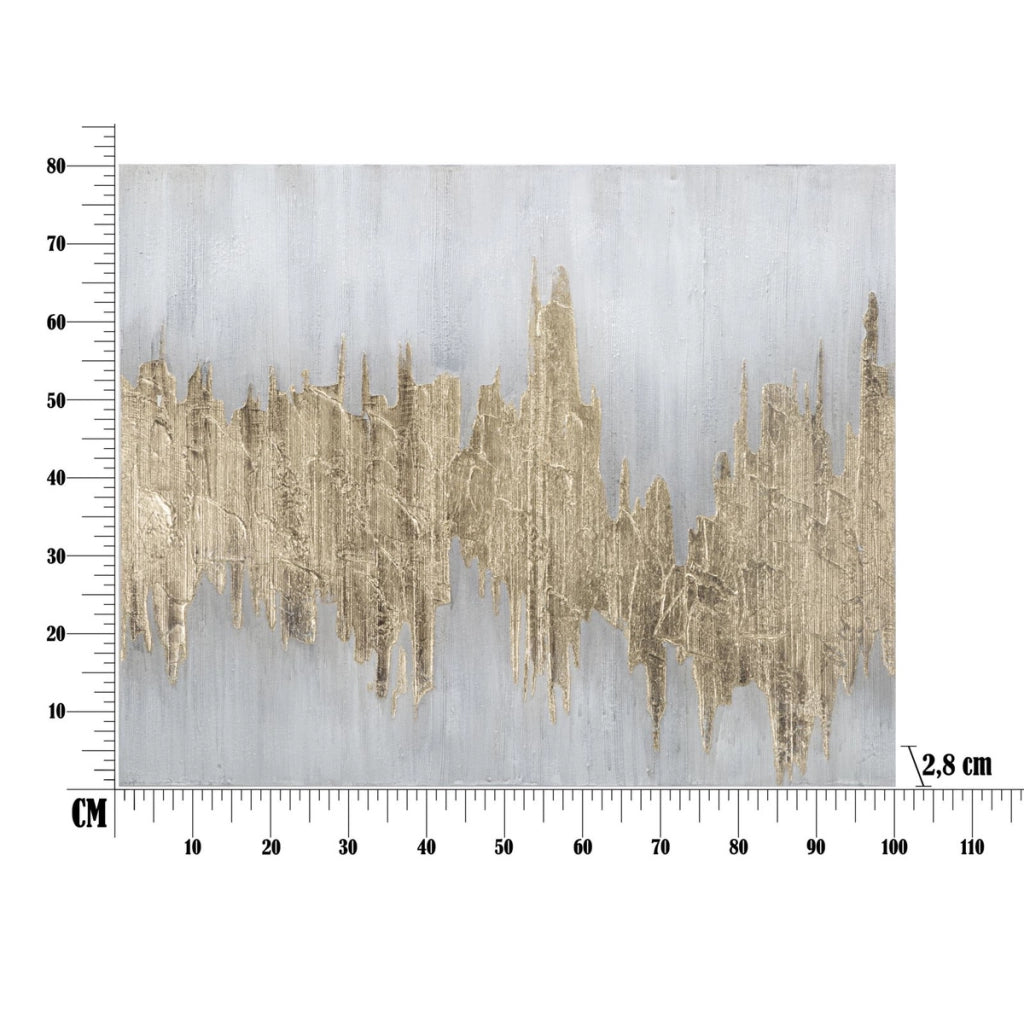 Dipinto su tela Goldage line-art figura femminile con fiori 100x80 cm