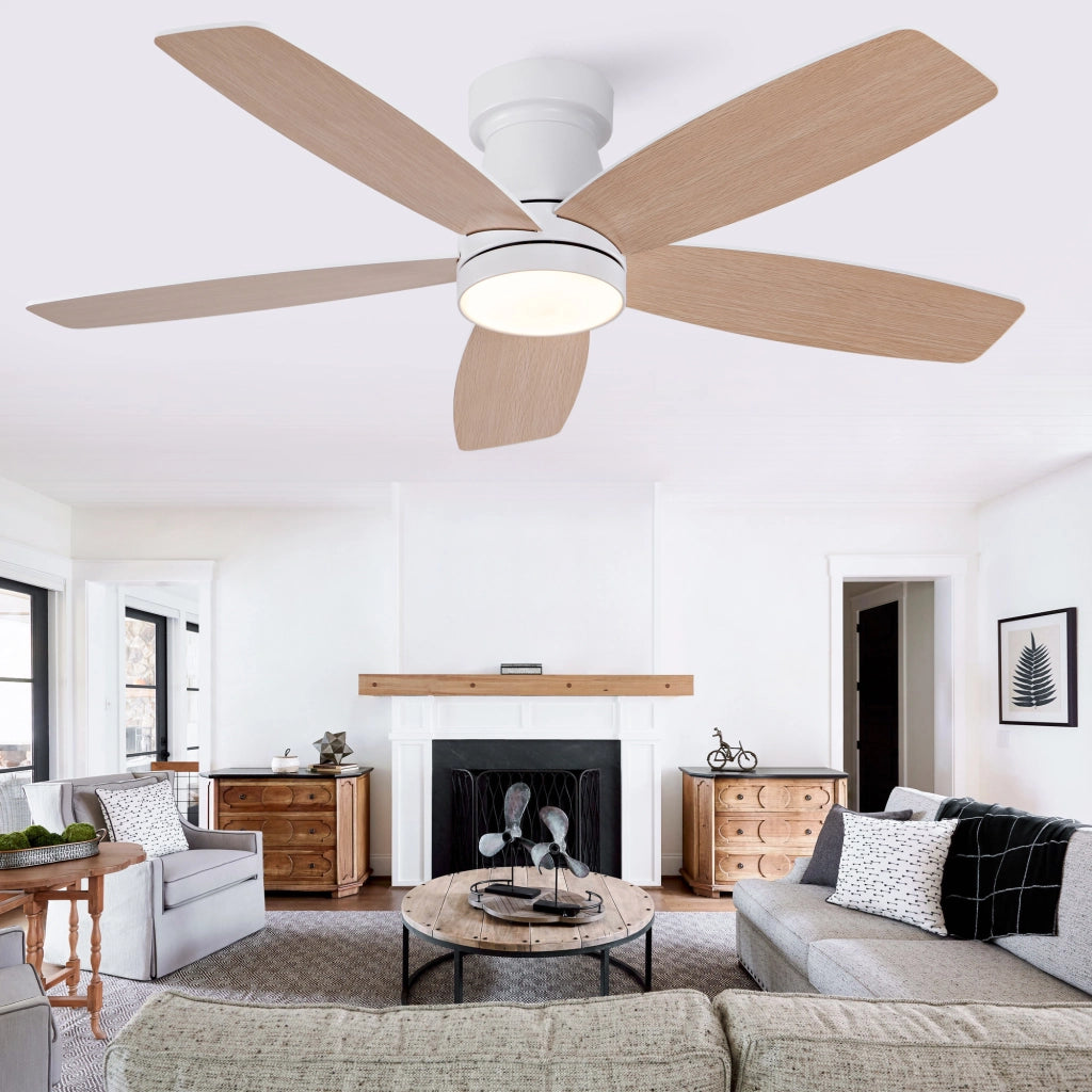 Ventilatore da soffitto 42 pollici con illuminazione e telecomando, 3 pale legno massello, 3CCT dimmerabile, 6 velocit¨¤ silenzioso