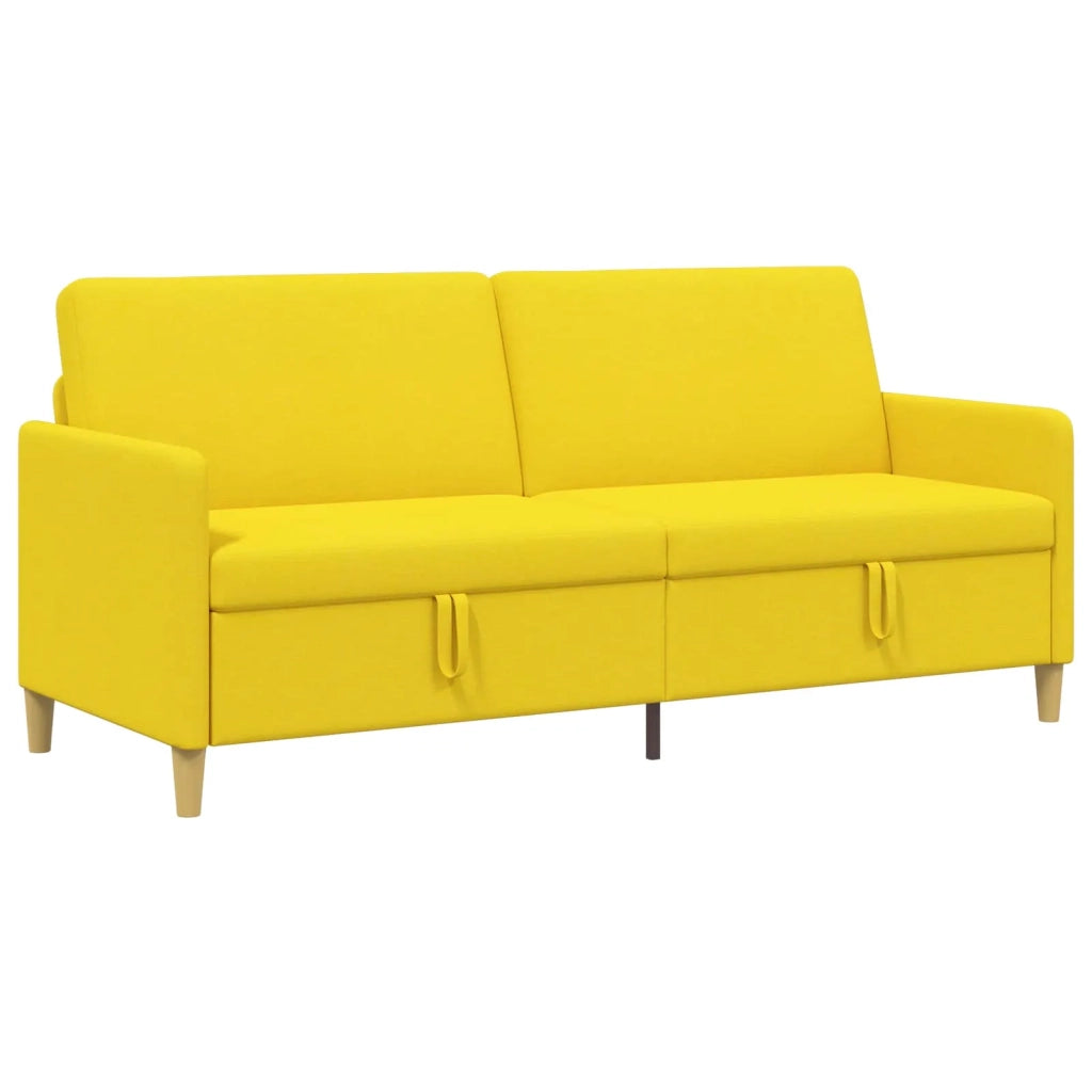 Divano con Storage Giallo Chiaro 192 x 78 x 87 cm Poliestere 42036985