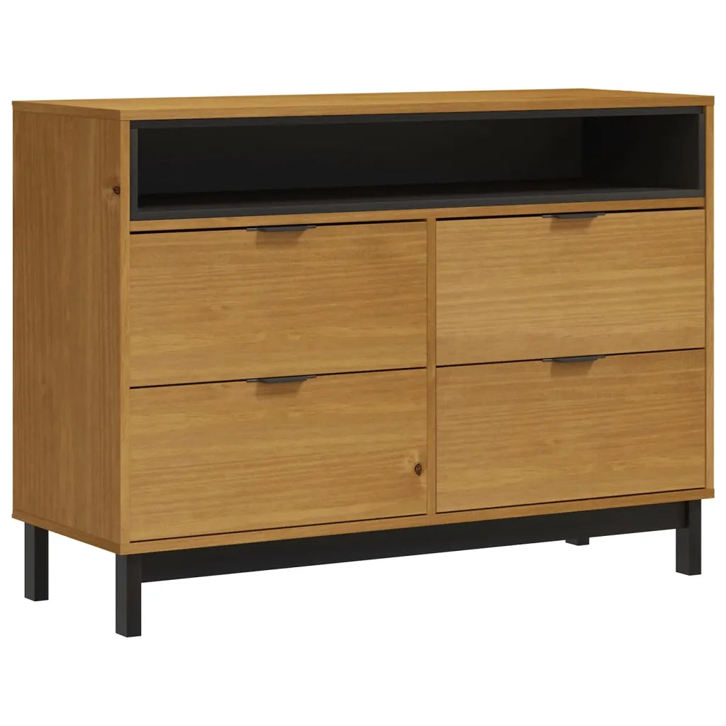 Cassettiera FLAM 110x40x80 cm in Legno Massello di Pinocod mxl 127690