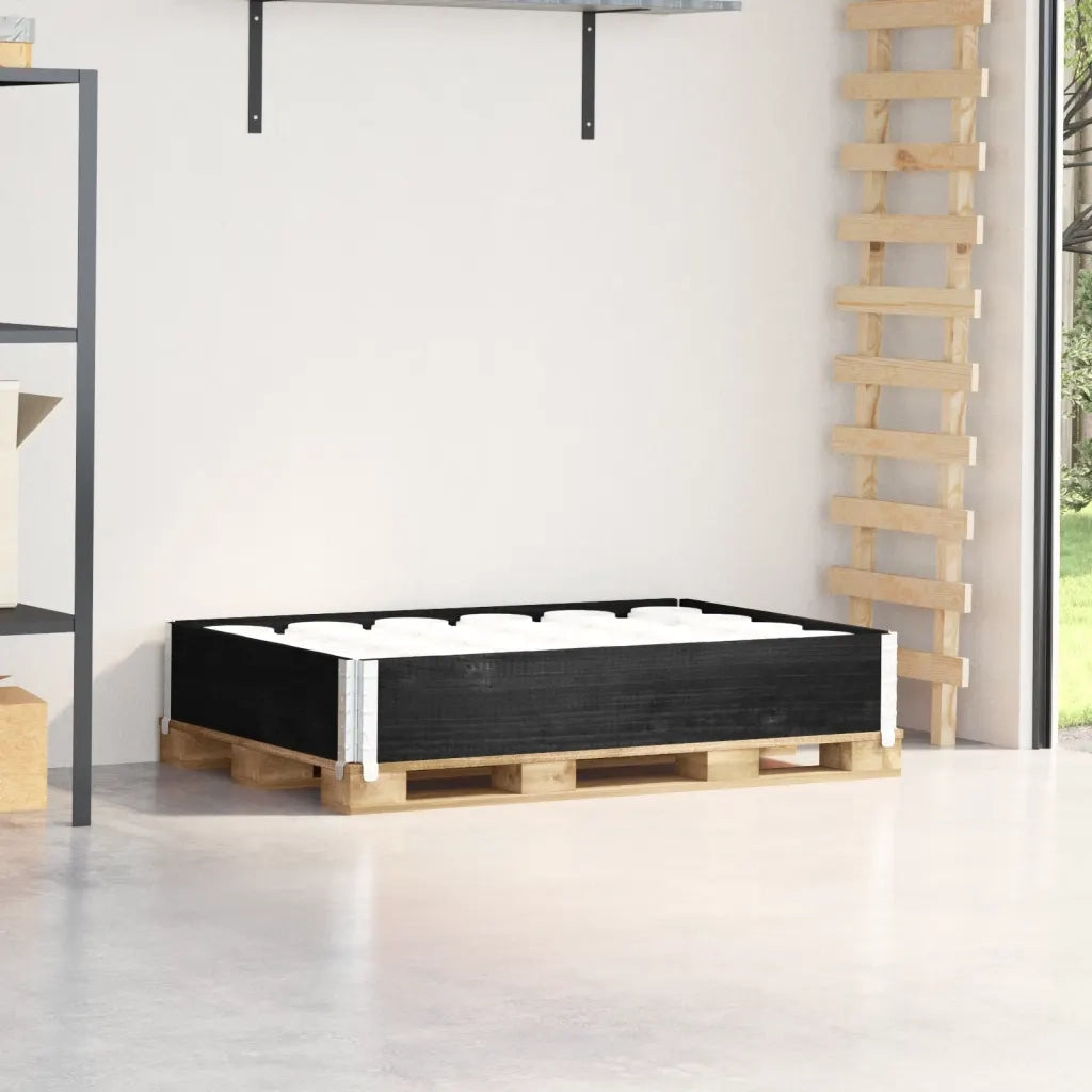 Paretale per Pallet Nero 120x80 cm in Legno Massello di Pino 4010272
