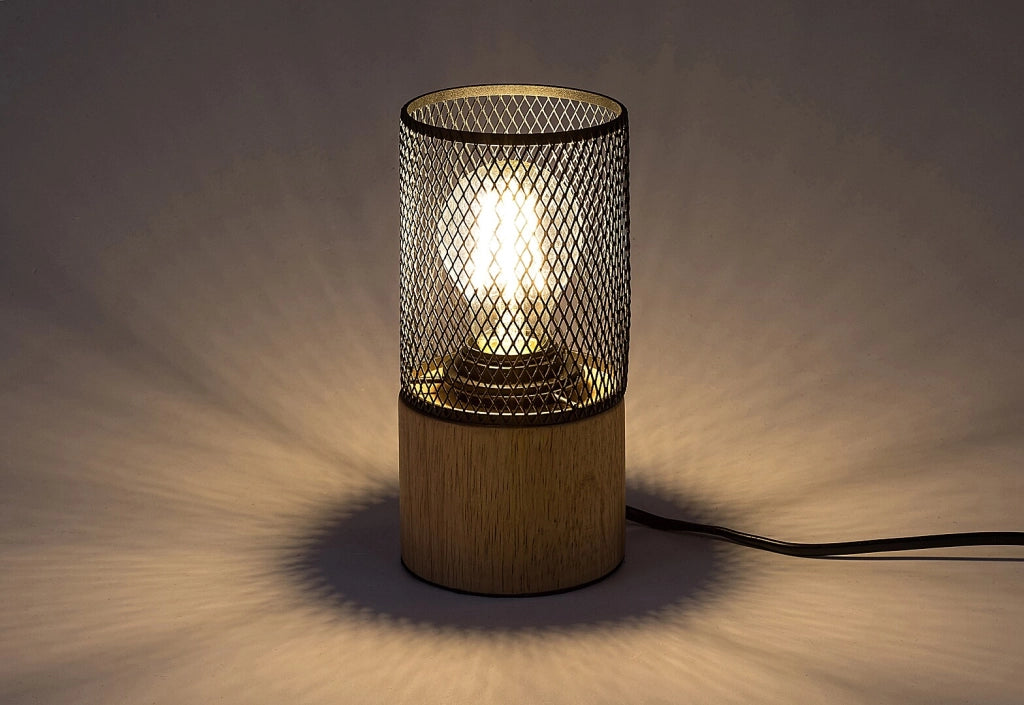 Lampada da tavolo industriale faggio E27 Callum 74040 Rabalux