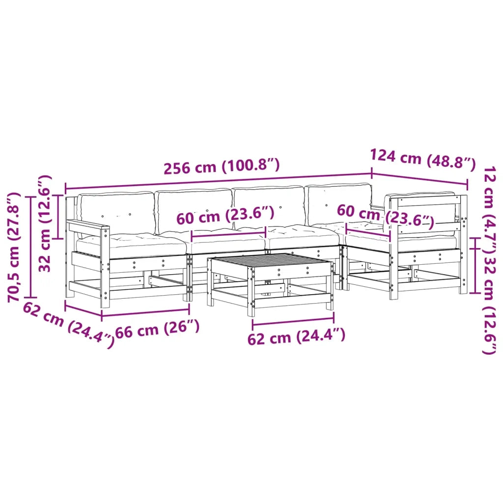 Set Lounge da Giardino 6 pcs Marrone Cerato 3418099