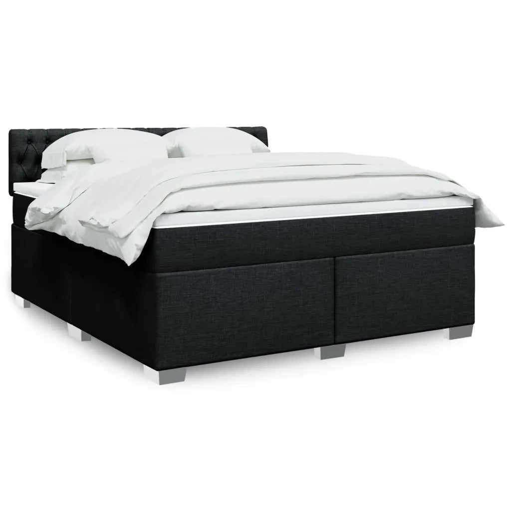 Giroletto a Molle con Materasso Nero 180x200 cm in Tessuto 3288276